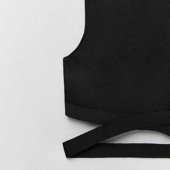 NWT Zara Cut-Out Knit Crop Top - Picture 4 of 8